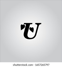 Logo de la letra U con un bonito fondo blanco.Icono de letra U.