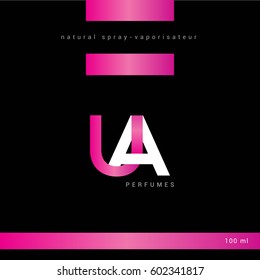 U & A Letter logo with Packaging design vector template