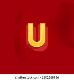 U letter logo with red background. U letter icon.