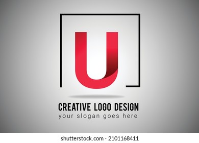 U Letter Logo in red gradient color Vector Icon. Creative U Letter Logo  Illustration.