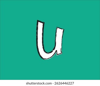U letter logo spray paint