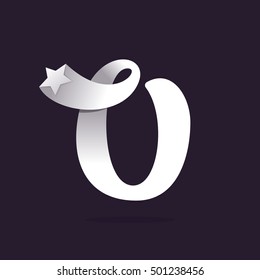 U letter logo with star. Vector vintage elements for posters, t-shirts and cards.