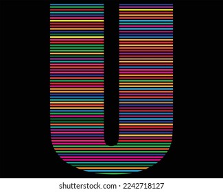 Vector de elementos de plantilla de logotipo de letras U
