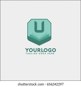 U letter logo vector. book logo vector.