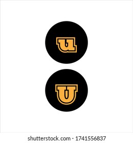 U letter logo vector design with small and capital letter