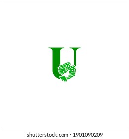 U letter logo vector design on white color background. u icon