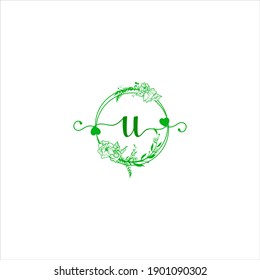 U letter logo vector design on white color background. u icon