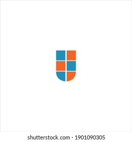 U letter logo vector design on white color background. u icon