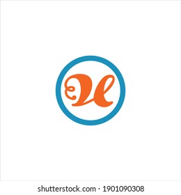 Diseño vectorial del logotipo de letra U sobre fondo de color blanco. icono de u