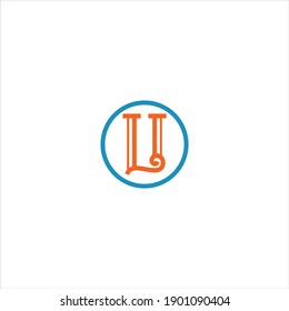 Diseño vectorial del logotipo de letra U sobre fondo de color blanco. icono de u