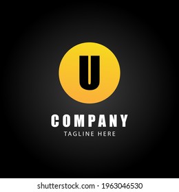 Ilustración del vector con logotipo de la letra U. Concepto de diseño inicial del logotipo.

