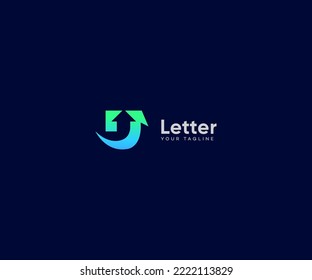 Símbolo de monograma abstracto de plantilla de vectores con logotipo de la letra U. Usable para el deporte de negocios, la tecnología, la moda, el logotipo digital y creativo futuro