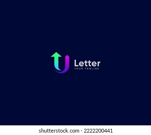 Símbolo de monograma abstracto de plantilla de vectores con logotipo de la letra U. Usable para el deporte de negocios, la tecnología, la moda, el logotipo digital y creativo futuro