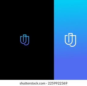 Plantilla de vectores con logotipo de la letra U Símbolo de monograma abstracto 