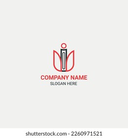 U I letter logo vector template