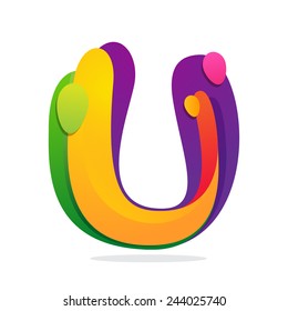 U letter logo, volume icon