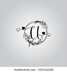 U letter logo. U Letter logo with white background. This is black letter logo. Use stylist fashion logo. Decorative design.