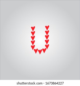 Logotipo de letra U con fondo blanco.Diseño de icono de letra agradable.