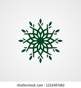 U letter mandala pattern logo template