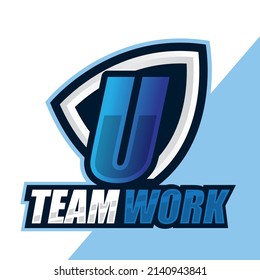 U letter mark Esport logo team, modern simple e sports template font, gaming font logo illustration