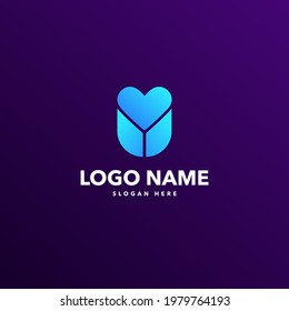 u letter modern logo design