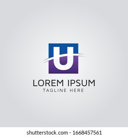 Plantilla De Diseño De Logotipo Vector Moderno De Letra U. Cuadrado redondeado geométrico con el logo U clawed concepto simple de diseño aislado.