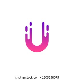 u letter motion move professional  business company logo
