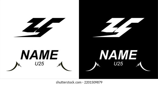 La letra U o el logotipo del número 25
