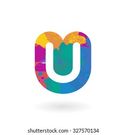 u letter partnership stamp design pattern abstraction vector component for collective individuality seal label or symbol star conceptual unusual site employment clean art banner letterhead award graph