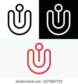 U Letter Pin Location Logo