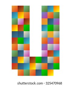 U letter rainbow colorful sparkling vector illustration