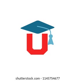 U Letter School And Education Logo Icon Design