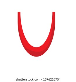 U letter simple clip art vector illustration