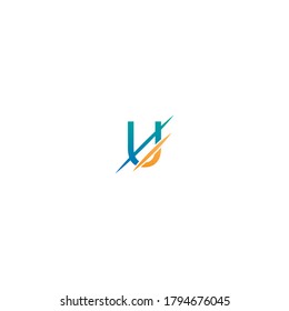 U Letter Slash Logo, Concept Letter U + icon slash
