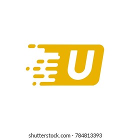 U letter with speed box logo eps 10