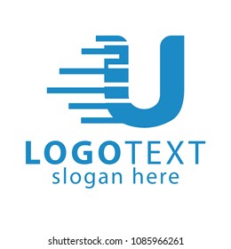 U Letter With Speed Logo Vector Template