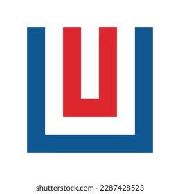 U letter square logo icon template