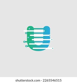 U letter Tech Logo design template for a tech company. Vector design