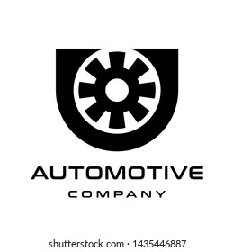 u letter tire vector logo template. This font suitable for automotive business. 