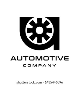 u Letter tire vector logo template. This font suitable for automotive business. 