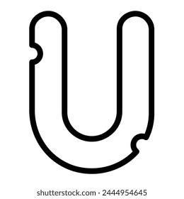 U letter typeface, vector Mice cheese uppercase font.