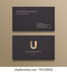 U Letter typography Alphabet logo luxury business card design template
