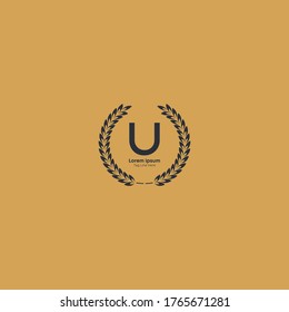 U letter unique word mark logo Design