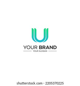 U Letter vector line logo design. Creative  logotype icon symbol.