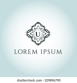 U letter vector logo template (sign, symbol, emblem, ornament)