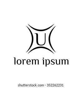 U letter vector logo template (sign, symbol, emblem, ornament)