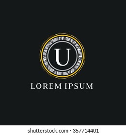 U letter vector logo template (sign, symbol, emblem, ornament)