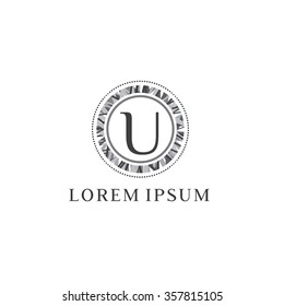 U letter vector logo template (sign, symbol, emblem, ornament)