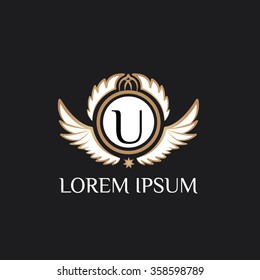 U letter vector logo template (sign, symbol, emblem, ornament)