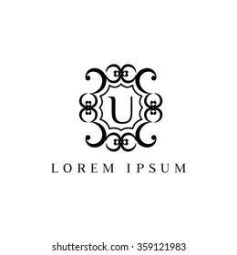 U letter vector logo template (sign, symbol, emblem, ornament)